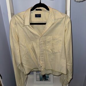 Patch Two Yellow Striped Button-Down Shirt